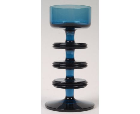 Ronald Stennett Willson - Wedgwood - Sheringham - An original 1960's retro vintage studio art glass candlestick / candle hold