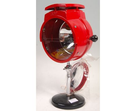 Bullfinch - Auto-Miniflood - Model No. 1235 - An original late 20th Century retro vintage flood spot lamp light having a red 