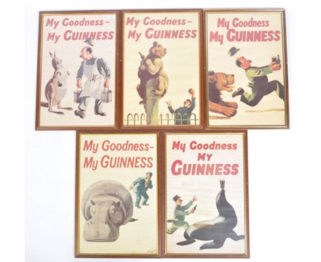 After&nbsp;John Thomas Young Gilroy (1898-1985) - Guinness - A set of five 20th Century retro vintage advertising point of sa