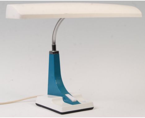 Pifco - Model No.995 - De-Luxe Table Lamp - A 20th Century retro vintage bankers / table / desk lamp having a wide white plas