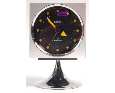Coral - No. 5058 - A stunning mid 20th Century Japanese retro vintage sputnik atomic space age desktop / bedside alarm clock 