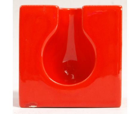 Franco Pozzi - Pierre Cardin - Enviroment - A 1970's Italian retro vintage ceramic desk tidy of cube form having recessed sha