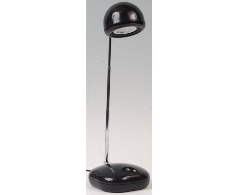 Hustadt Leuchten - 3011/011 - A 1970's German retro vintage desk / reading lamp having a domed black plastic shade fitted to 