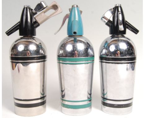 BOC - Sparklets - Streamline - SG2 / SF/Z - A set of three original 1960's retro vintage cocktail bar soda siphons comprising