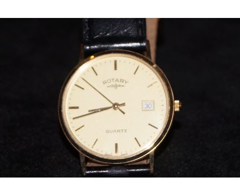 9ct gold cased Rotary wristwatch, quartz movement. Currently no battery in so this has not been tested for time accuracy. All