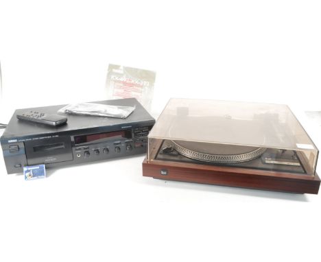 Selection of Hi-Fi - Dual record player &amp; Yamaha cassette deck. Natural sound stereo cassette deck KX-393, Dual 505-2 bel