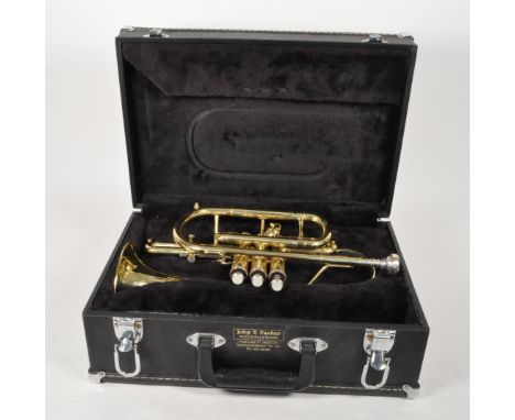 John H. Packer - Late 20th century cased brass Jupiter cornet. Numbered to the body 301602 by K. H. S. Musical Instrument Tai