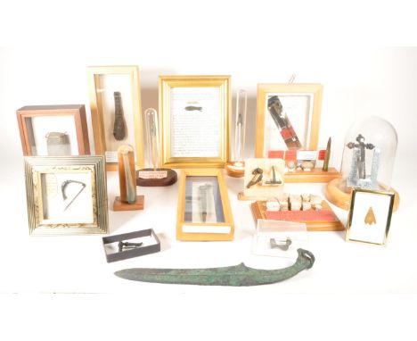 Collection of Neolithic, Bronze Age and Roman antiquities. Examples including 6th century Phrygian Fibula cloak pins, a Bronz