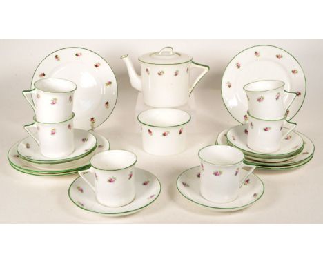 Foley / Peacock Pottery, England - A vintage 20th century porcelain tea service set. Including cups, saucers, coffee teapot, 