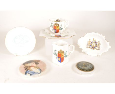 Collection of 19th / early 20th century china and ceramic pieces. Comprised of an 1887 Queen Victoria Jubilee tea cup, saucer