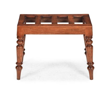 AN UNUSUAL GEORGE IV MAHOGANY LUGGAGE STAND CIRCA 1825 Of tapering form 47.5cm high, the top 60.5 x 35cm  Condition Report:  