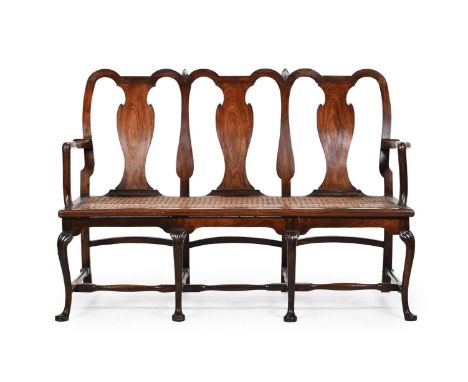 A RARE CHINESE EXPORT PADOUK TRIPLE CHAIR BACK SETTEE 18TH CENTURY 106cm high, 159cm wide, 68cm deep overall  Provenance: Mar