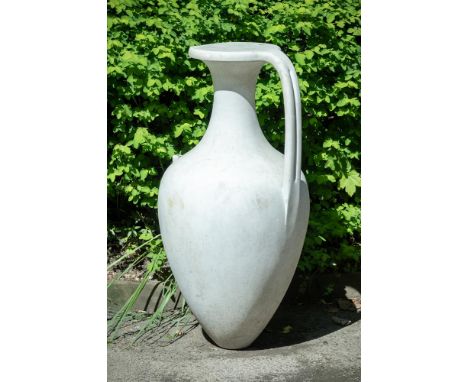 A LARGE ITALIAN CARRARA MARBLE AMPHORA URN  19TH CENTURY  108cm high, top 32cm diameter 
