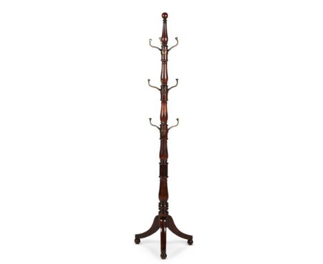 A REGENCY MAHOGANY AND BRASS MOUNTED HALL STAND  CIRCA 1815 185cm high, 48cm wide  Condition Report:  Overall there are some 