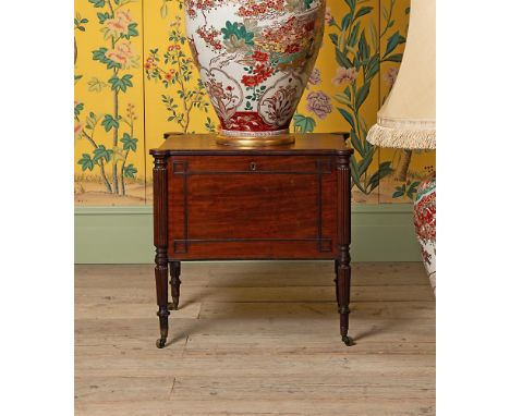 A REGENCY MAHOGANY CELLARET OR WINE COOLER ATTRIBUTED TO GILLOWS, CIRCA 1815 The hinged top enclosing fittings for three wine