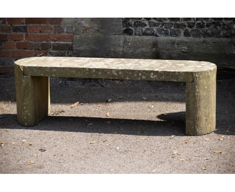 A SANDSTONE BENCH LATE 20TH CENTURY 44.5cm high, 145cm wide, 35cm deep 