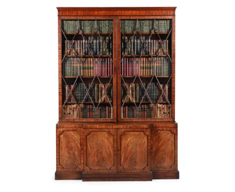 A GEORGE III MAHOGANY BREAKFRONT BOOKCASE CIRCA 1800 240cm high, 168cm wide, 62cm deep  Condition Report:  Bookcase with the 