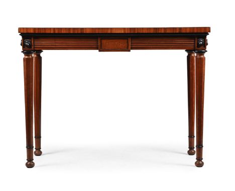 A REGENCY MAHOGANY AND EBONISED CONSOLE OR SIDE TABLE  CIRCA 1815 91.5cm high, 122cm wide, 60.5cm deep   Condition Report:  T