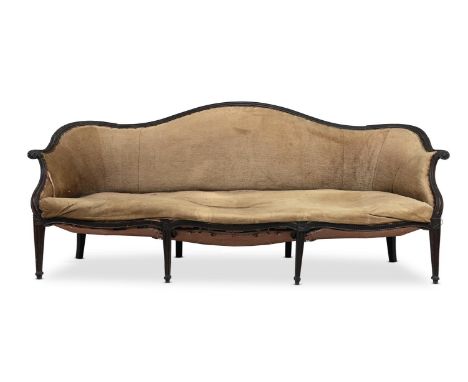 A GEORGE III CARVED MAHOGANY SETTEE IN THE MANNER OF THOMAS CHIPPENDALE, CIRCA 1780 92cm high, 215cm wide, 83cm deep overallP