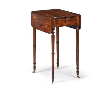 Y A REGENCY KINGWOOD AND INLAID PEMBROKE TABLE CIRCA 1815  71cm high, 67cm wide (with leaves up), 46cm deep   Condition Repor