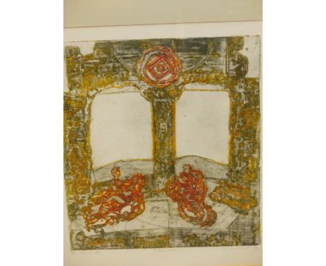 VLADAN MICIC (b. 1945).  ARR.  ROMAN MESSENGER.  PENCIL SIGNED COLOUR PRINT.  GALLERY LABEL VERSO.  54 x 37cms.