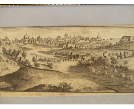 C. RANDLE (EARLY 19th.C. SCHOOL).  A TOPOGRAPHICAL VIEW OF DUBLIN, PEN AND INK DRAWING, SIGNED AND DATED JULY 6 1820.  16 x 2