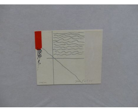 TIM CORT ? (CONTEMPORARY).  ARR.  ABSTRACT COMPOSITION, SIGNED LIMITED EDITION COLOUR PRINT, 13 x 13cms, TOGETHER WITH AN UNF