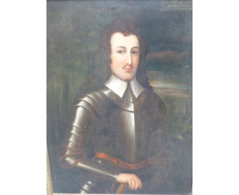 OLD MASTER SCHOOL.  PORTRAIT OF COL. RICHARD GRACE, INSCRIBED OIL ON CANVAS.  92 x 71cms.