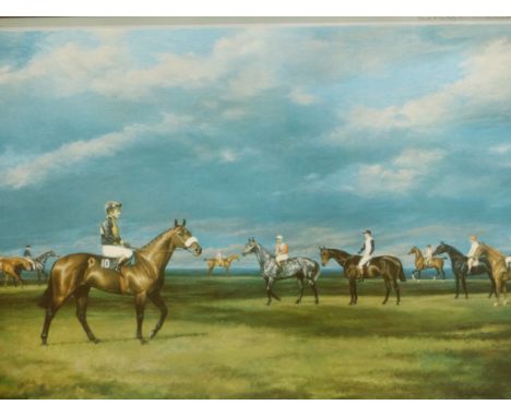 L. SANDYS LUMSDANE.  READY FOR THE RACE, PENCIL SIGNED LIMITED EDITION COLOUR PRINT, 49 x 71.5cms.