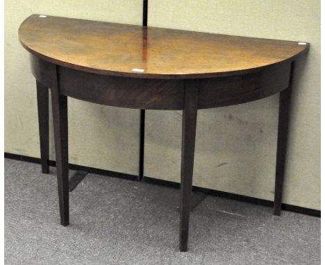A 19th century mahogany demi-lune gate leg table, 71cm x 115cm x 55cm
