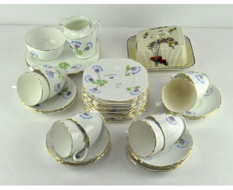 A Rosina china part tea set comprising 8 cups, 10 saucers, 12 side plates, 2 x 20cm sandwich plates, cream jug and sugar, and