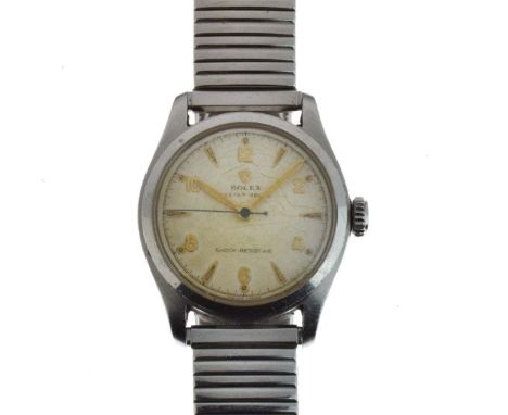 Rolex - Oyster Royal Shock-Resisting gentleman's stainless steel wristwatch, manual wind, ref: 6144, case no: 772379, off-whi