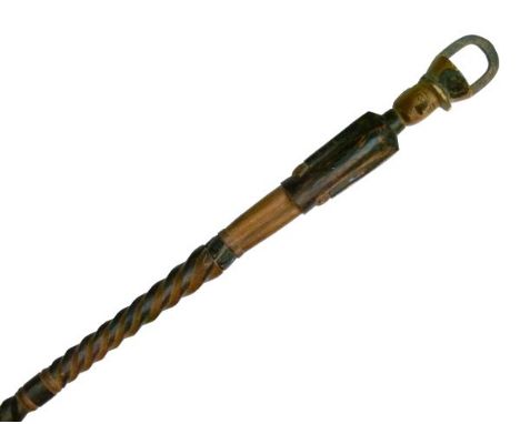 Ethnographica - African walking stick, the handle and upper section formed as a European soldier wearing a peaked cap, the lo