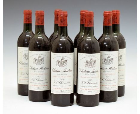 Château Montrose 1978 Saint-Estephe, eight bottles (8) Condition: Levels and seals good, light scuffing to labels - **General