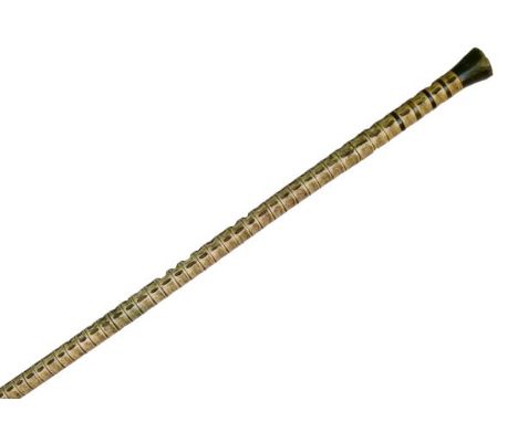 19th Century marine vertebrae walking stick having a horn handle, 90cm long  Condition: Some missing areas to the sectional p