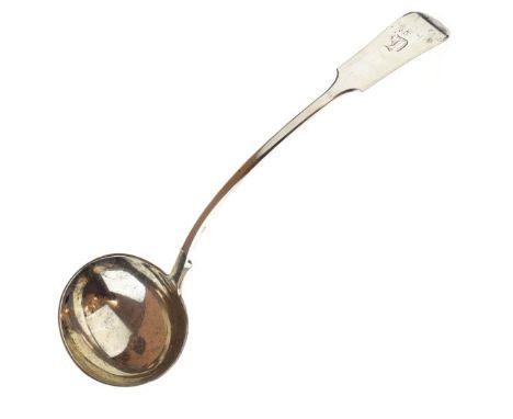 Victorian silver Fiddle pattern punch ladle, makers Robert, James & Josiah Williams, Exeter 1850, 34.5cm long, 8.7oz approx  