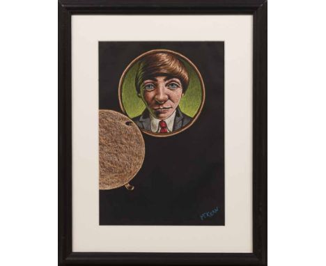 * GRAHAM MCKEAN,
MAN - "HOUSEKEEPING, SIR."
pastel on paper, signed
40cm x 27cm
Mounted, framed and under glass