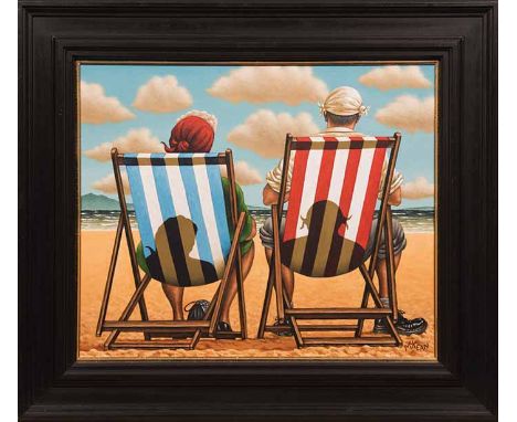 GRAHAM H D MCKEAN,
WISH YOU WERE HERE
oil on canvas, signed, further signed and titled verso
51cm x 61cm
Framed