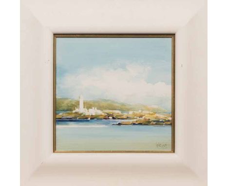 * ETHEL WALKER, 
ESTUARY VIEW
oil on board, signed 
30cm x 30cm 
Framed and under glass