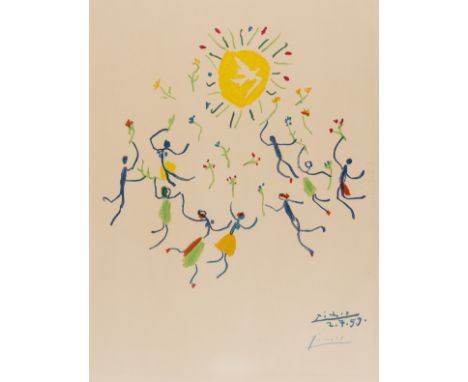 δ Pablo Picasso (1881-1973) after.Ronde de la Jeunesse au Soleil Lithograph printed in colours, 1959, signed in blue crayon, 