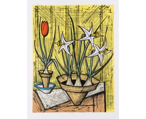 δ Bernard Buffet (1928-1999)Fleurs sur la TableLithograph printed in colours, 1988, a proof before the edition, printed by Mo