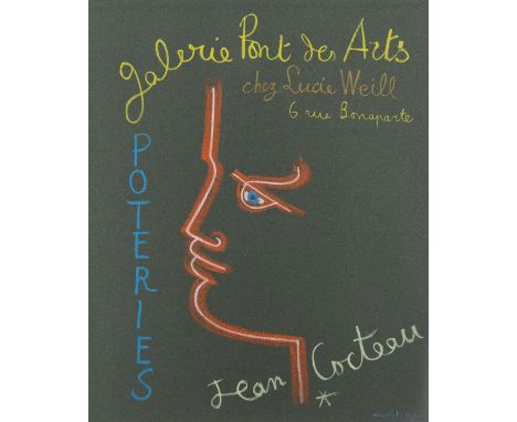δ Jean Cocteau (1889-1963)Galerie Des Pont des Arts PoteriesThe scarce lithograph printed in colours, circa 1958, printed by 