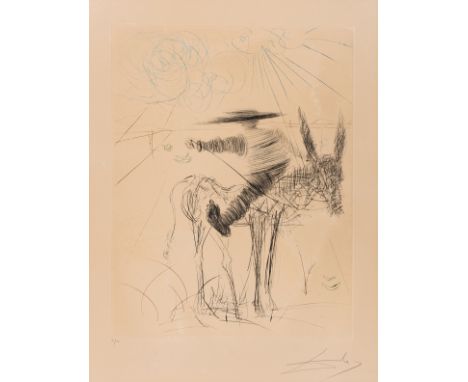 δ Salvador Dalí (1904-1989)Sancho Panza (Field 71-1-B)Etching printed in colours, 1971, signed in pencil, numbered from the e