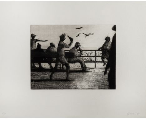 δ Bill Jacklin (b.1943)The Benches, from Coney Island SuiteEtching, 1992, signed in pencil, numbered from the edition of 30, 
