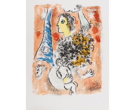δ Marc Chagall (1887-1985)Offrande à la Tour Eiffel (Mourlot 416)Lithograph printed in colours, 1964, a trial proof before th