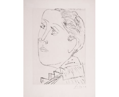 δ Pablo Picasso (1881-1973)Portrait de Dora Maar au Chignon I (Tête de Femme Demi-Profil À Gauche) (Bloch 291, Baer 611)The r