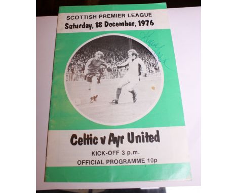 DALGLEISH SIGNED CELTIC PROGRAMME. Celtic v Ayr United programme, Saturday 18 December 1976, signed by Kenny Dalgleish