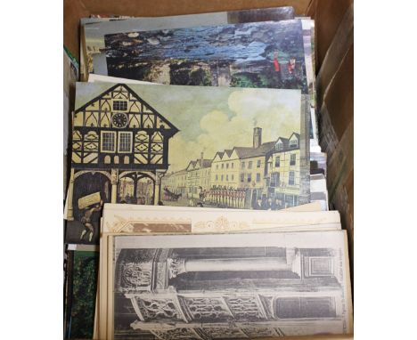 VINTAGE POSTCARDS. Box of mixed vintage postcards