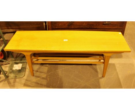 TEAK COFFEE TABLE. G-Plan? low teak coffee table with under shelf