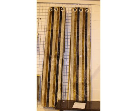 MODERN LUXURY CURTAINS. 2m wide striped cotton curtains, 2,4m drop